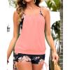 imageHolipick Tankini Swimsuits Two Piece Tummy Control Bathing Suits Blouson Swim Tank Top with Boy ShortsCoral Pink Floral