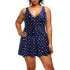 imageHolipick Women Plus Size One Piece Swim Dress Tummy Control Swimsuit with Skirt