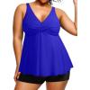 imageHolipick Plus Size Tankini Swimsuits for Women Two Piece Tummy Control Bathing Suits Flowy Tankini Top with Shorts