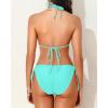 imageHolipick Two Piece Triangle Bikini Sets for Women String Bathing Suit Halter Top with Side Tie Bikini BottomTurquoise