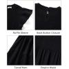 imageHolipick Casual Summer Dresses Women  Flutter Sleeves Crew Neck Smocked High Waist Tiered ALine Midi DressBlack