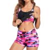imageHolipick Plus Size Tankini Swimsuit for Women Two Piece Tummy Control Bathing Suit Blouson Racerback Tankini Top with ShortsCoconut Tree