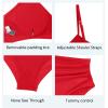 imageHolipick Women Two Piece High Waisted Bikini Set Tummy Control Bathing Suit Full Coverage SwimsuitRed