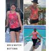 imageHolipick High Neck Tankini Top Bathing Suit Tops for Women Tummy Control Tank Tops SwimsuitsRedBlackWhite