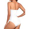 imageHolipick Women Strapless Bandeau One Piece Swimsuits Sexy Mesh Cutout Bathing Suits Tummy Control SwimwearWhite 1