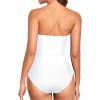 imageHolipick Women Strapless Bandeau One Piece Swimsuits Sexy Mesh Cutout Bathing Suits Tummy Control SwimwearWhite 1