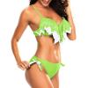 imageHolipick Women Two Piece Swimsuit Push Up Underwire Bikini Sets Sexy Bathing Suits Ruffle Bikini Top with Bottom Teen GirlsFluorescent Green