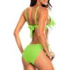 imageHolipick Women Two Piece Swimsuit Push Up Underwire Bikini Sets Sexy Bathing Suits Ruffle Bikini Top with Bottom Teen GirlsFluorescent Green