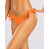 imageHolipick Bikini Bottoms for Women String Swim Bottom Adjustable Side Tie Bikini Bottom Low Rise Swimsuit BottomOrangewide