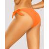 imageHolipick Bikini Bottoms for Women String Swim Bottom Adjustable Side Tie Bikini Bottom Low Rise Swimsuit BottomOrangewide