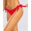 imageHolipick Bikini Bottoms for Women String Swim Bottom Adjustable Side Tie Bikini Bottom Low Rise Swimsuit BottomSolid Red