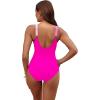 imageHolipick Women Tummy Control One Piece Swimsuit  Push Up Bathing Suit Full Coverage Slimming SwimwearRose Pink