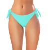 imageHolipick Bikini Bottoms for Women String Swim Bottom Adjustable Side Tie Bikini Bottom Low Rise Swimsuit BottomAqua