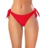 imageHolipick Bikini Bottoms for Women String Swim Bottom Adjustable Side Tie Bikini Bottom Low Rise Swimsuit BottomSolid Red