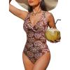 imageHolipick Women Tummy Control One Piece Swimsuit  Push Up Bathing Suit Full Coverage Slimming SwimwearMandala