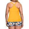 imageHolipick Two Piece Plus Size Tankini Swimsuits for Women Tummy Control Bathing Suits Athletic Tankini Top with Boy Shorts