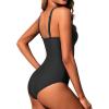 imageHolipick Women High Neck One Piece Swimsuit Tummy Control Modest Bathing Suit Mesh SwimwearBlack