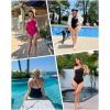 imageHolipick One Shoulder One Piece Swimsuit for Women Tummy Control Bathing Suits Modest Full Coverage Keyhole SwimwearBlack