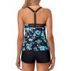 imageHolipick Two Piece Tankini Bathing Suits for Women Modest Athletic Tankini Top with Shorts Tummy Control Swimsuits