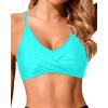 imageHolipick Women Black High Waisted Bikini Twist Front Swimsuits 2 Piece Lace Up Bikini top with Tummy Control SwimsAqua