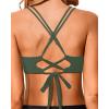 imageHolipick Women Black High Waisted Bikini Twist Front Swimsuits 2 Piece Lace Up Bikini top with Tummy Control SwimsOlive Green
