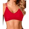 imageHolipick Women Black High Waisted Bikini Twist Front Swimsuits 2 Piece Lace Up Bikini top with Tummy Control SwimsRed