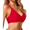 imageHolipick Women Black High Waisted Bikini Twist Front Swimsuits 2 Piece Lace Up Bikini top with Tummy Control SwimsRed