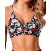 imageHolipick Women Black High Waisted Bikini Twist Front Swimsuits 2 Piece Lace Up Bikini top with Tummy Control SwimsRed Floral
