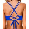 imageHolipick Women Black High Waisted Bikini Twist Front Swimsuits 2 Piece Lace Up Bikini top with Tummy Control SwimsRoyal Blue