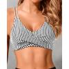imageHolipick Women Black High Waisted Bikini Twist Front Swimsuits 2 Piece Lace Up Bikini top with Tummy Control SwimsStripe