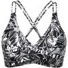 imageHolipick Women Black High Waisted Bikini Twist Front Swimsuits 2 Piece Lace Up Bikini top with Tummy Control SwimsBlack Floral