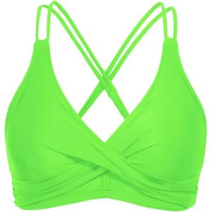 imageHolipick Women Black High Waisted Bikini Twist Front Swimsuits 2 Piece Lace Up Bikini top with Tummy Control SwimsNeon Green