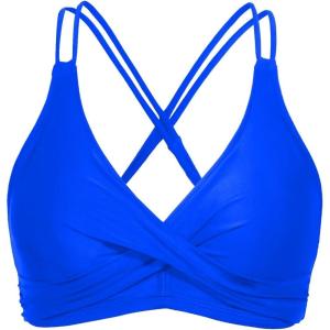 imageHolipick Women Black High Waisted Bikini Twist Front Swimsuits 2 Piece Lace Up Bikini top with Tummy Control SwimsRoyal Blue