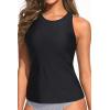 imageHolipick High Neck Tankini Top Bathing Suit Tops for Women Tummy Control Tank Tops SwimsuitsBlack