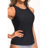 imageHolipick High Neck Tankini Top Bathing Suit Tops for Women Tummy Control Tank Tops SwimsuitsBlack
