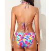 imageHolipick Two Piece Triangle Bikini Sets for Women String Bathing Suit Halter Top with Side Tie Bikini BottomColorful Floral