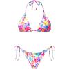 imageHolipick Two Piece Triangle Bikini Sets for Women String Bathing Suit Halter Top with Side Tie Bikini BottomColorful Floral