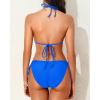 imageHolipick Two Piece Triangle Bikini Sets for Women String Bathing Suit Halter Top with Side Tie Bikini BottomLight Royal Blue