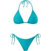 imageHolipick Two Piece Triangle Bikini Sets for Women String Bathing Suit Halter Top with Side Tie Bikini BottomTeal