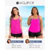 imageHolipick Blouson Tankini Swimsuits for Women  Two Piece Tummy Control Bathing Suit with Shorts Modest SwimwearA Hot Pink