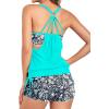 imageHolipick Blouson Tankini Swimsuits for Women  Two Piece Tummy Control Bathing Suit with Shorts Modest SwimwearAqua Green