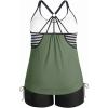 imageHolipick Blouson Tankini Swimsuits for Women  Two Piece Tummy Control Bathing Suit with Shorts Modest SwimwearArmy Green