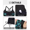 imageHolipick Blouson Tankini Swimsuits for Women  Two Piece Tummy Control Bathing Suit with Shorts Modest SwimwearBlack and Blue Flower