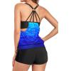 imageHolipick Blouson Tankini Swimsuits for Women  Two Piece Tummy Control Bathing Suit with Shorts Modest SwimwearBlue Gradient