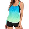 imageHolipick Blouson Tankini Swimsuits for Women  Two Piece Tummy Control Bathing Suit with Shorts Modest SwimwearBlue and Gradient