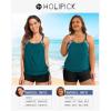 imageHolipick Blouson Tankini Swimsuits for Women  Two Piece Tummy Control Bathing Suit with Shorts Modest SwimwearGreen