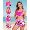 imageHolipick Blouson Tankini Swimsuits for Women  Two Piece Tummy Control Bathing Suit with Shorts Modest SwimwearPink Floral