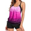 imageHolipick Blouson Tankini Swimsuits for Women  Two Piece Tummy Control Bathing Suit with Shorts Modest SwimwearPink Gradient
