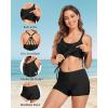 imageHolipick Blouson Tankini Swimsuits for Women  Two Piece Tummy Control Bathing Suit with Shorts Modest SwimwearPure Black