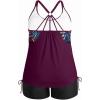 imageHolipick Blouson Tankini Swimsuits for Women  Two Piece Tummy Control Bathing Suit with Shorts Modest SwimwearPurple Floral